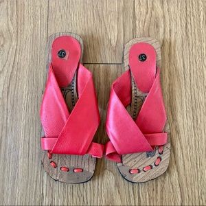 Orange Leather Egyptian Summer Sandal